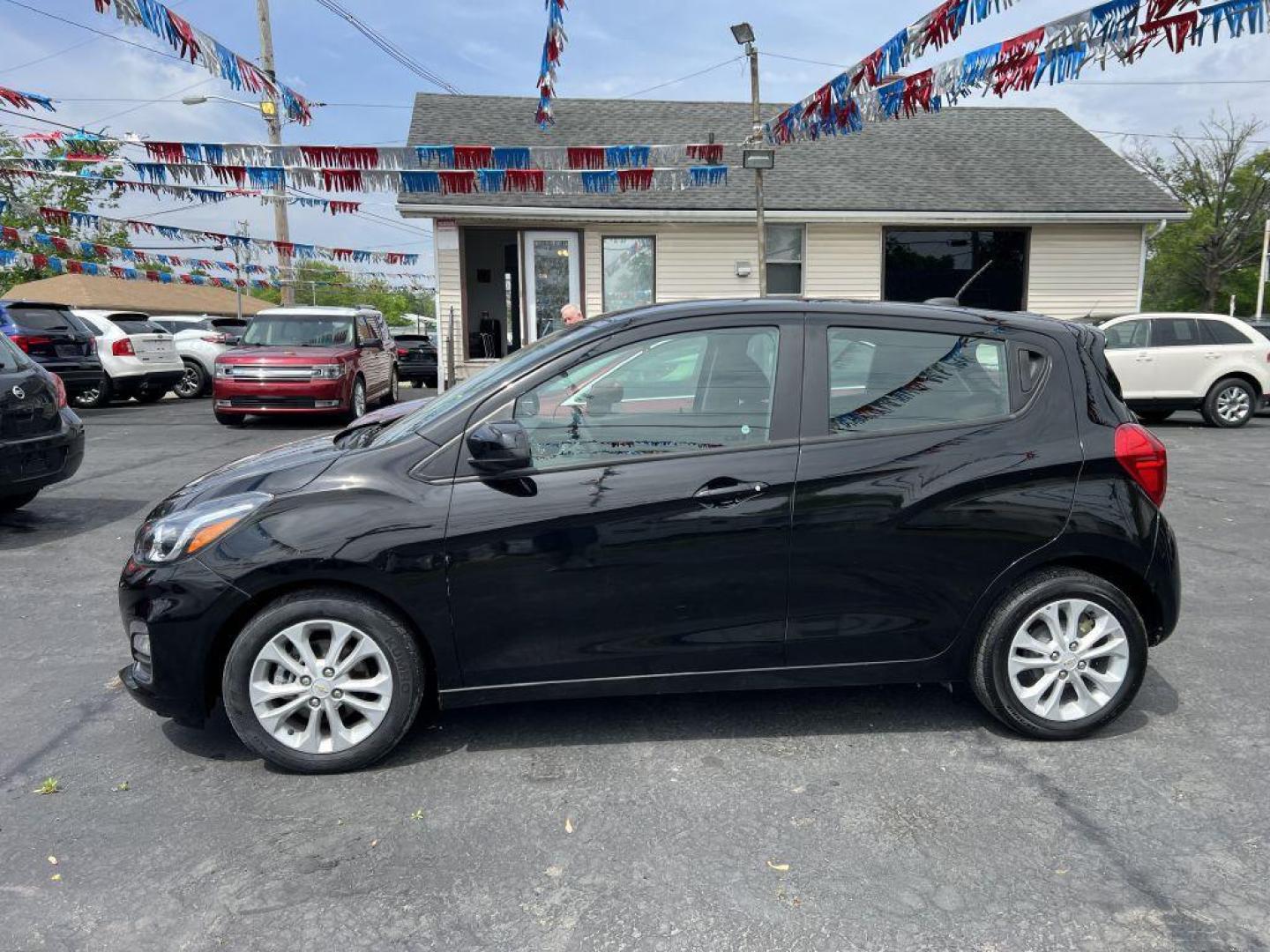 2021 BLACK CHEVROLET SPARK 1LT (KL8CD6SAXMC) with an 1.4L engine, Continuously Variable transmission, located at 1056 E Riverside Dr, Evansville, IN, 47714, (812) 423-7026, 37.953491, -87.546654 - Photo#0