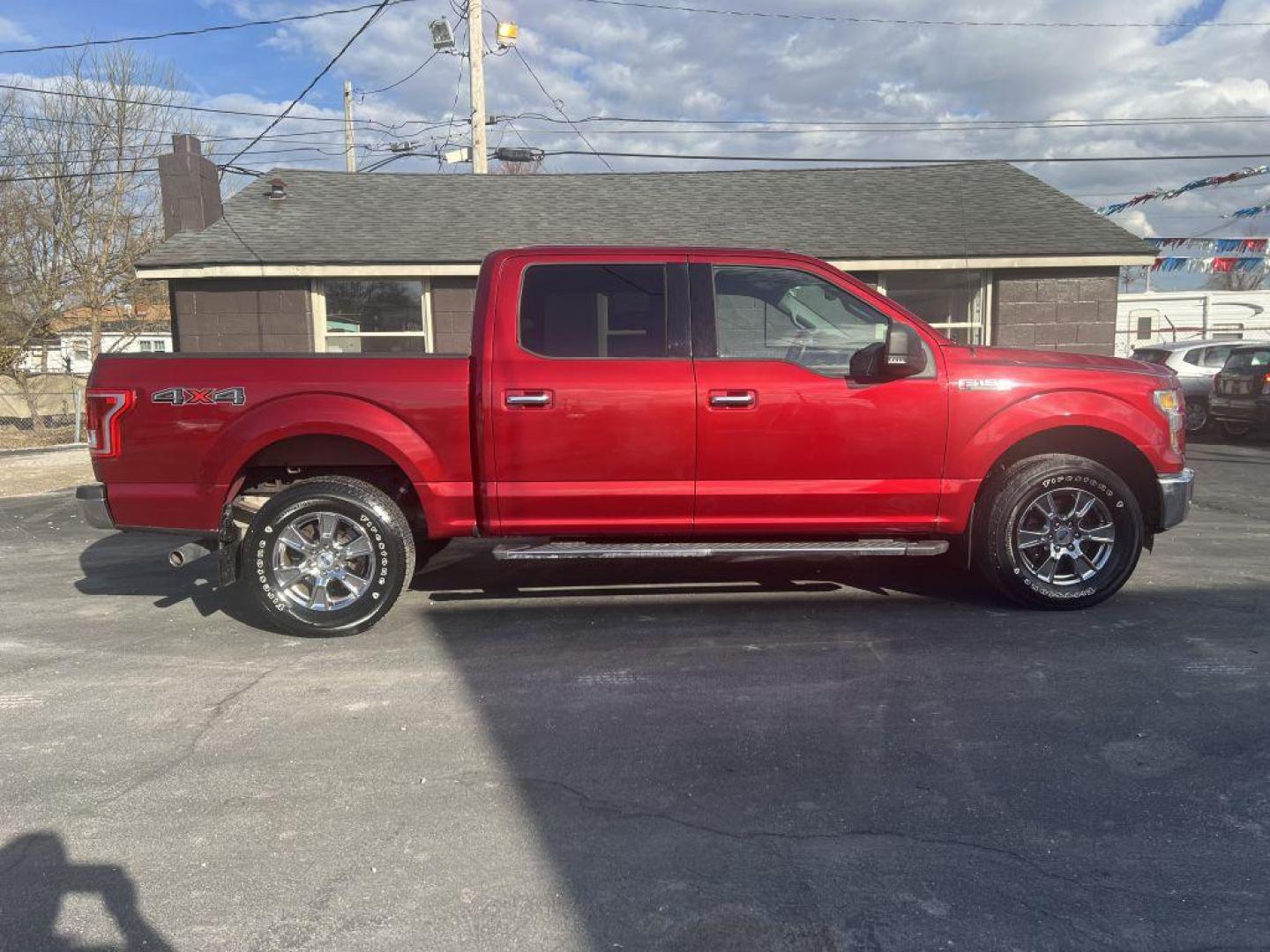 2015 RED FORD F150 SUPERCREW (1FTEW1EF2FF) with an 5.0L engine, Automatic transmission, located at 1056 E Riverside Dr, Evansville, IN, 47714, (812) 423-7026, 37.953491, -87.546654 - Photo#0