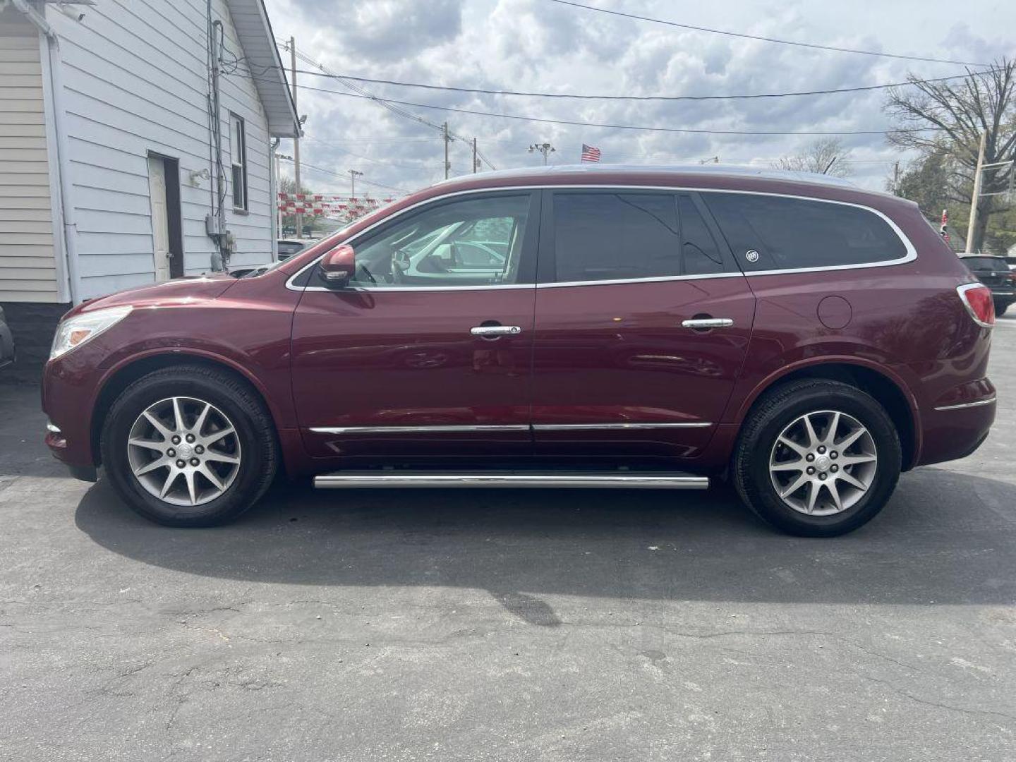 2016 RED BUICK ENCLAVE (5GAKVBKD8GJ) with an 3.6L engine, Automatic transmission, located at 1056 E Riverside Dr, Evansville, IN, 47714, (812) 423-7026, 37.953491, -87.546654 - Photo#0