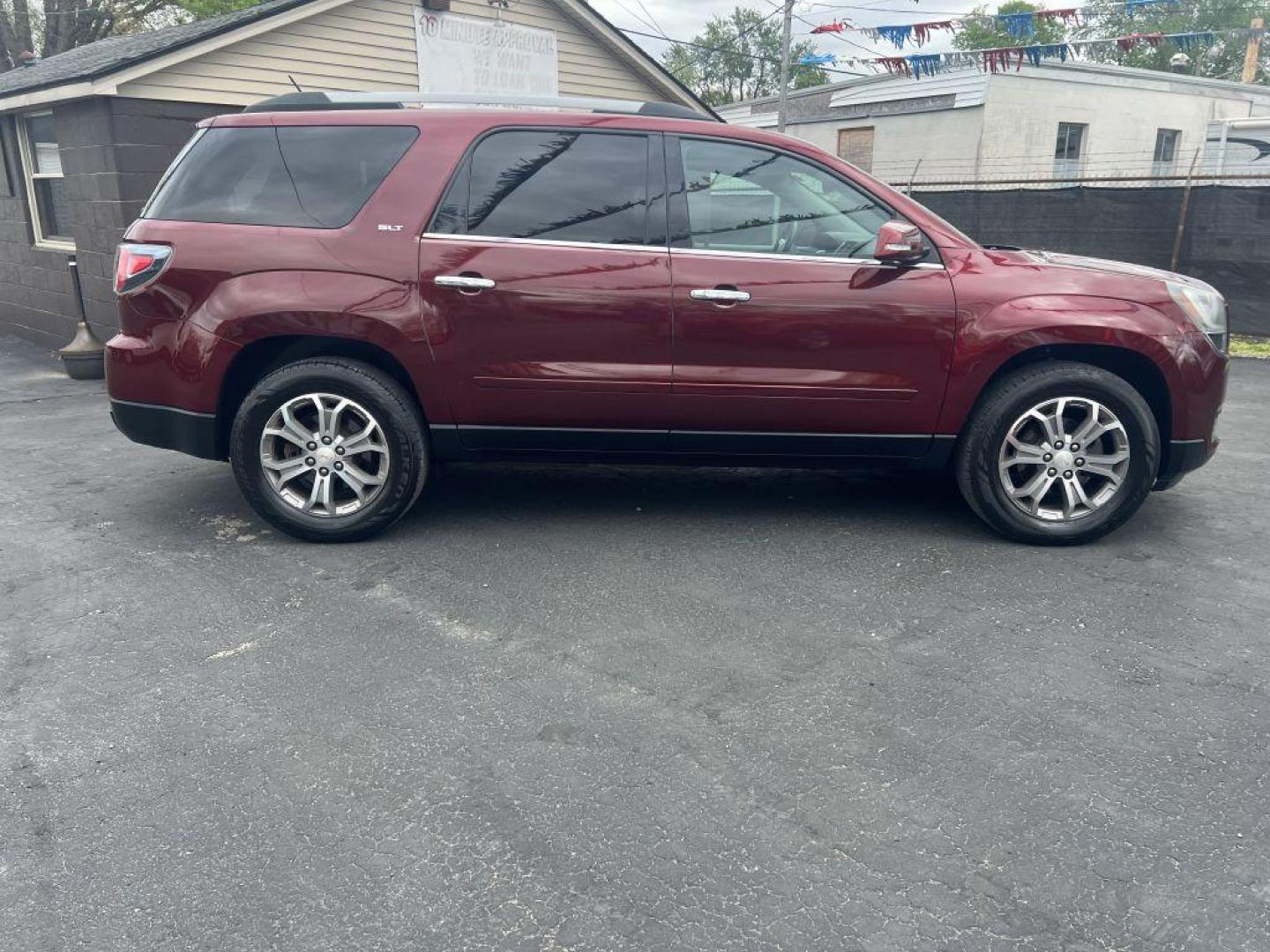 2015 RED GMC ACADIA SLT-1 (1GKKRRKD6FJ) with an 3.6L engine, Automatic transmission, located at 1056 E Riverside Dr, Evansville, IN, 47714, (812) 423-7026, 37.953491, -87.546654 - Photo#0
