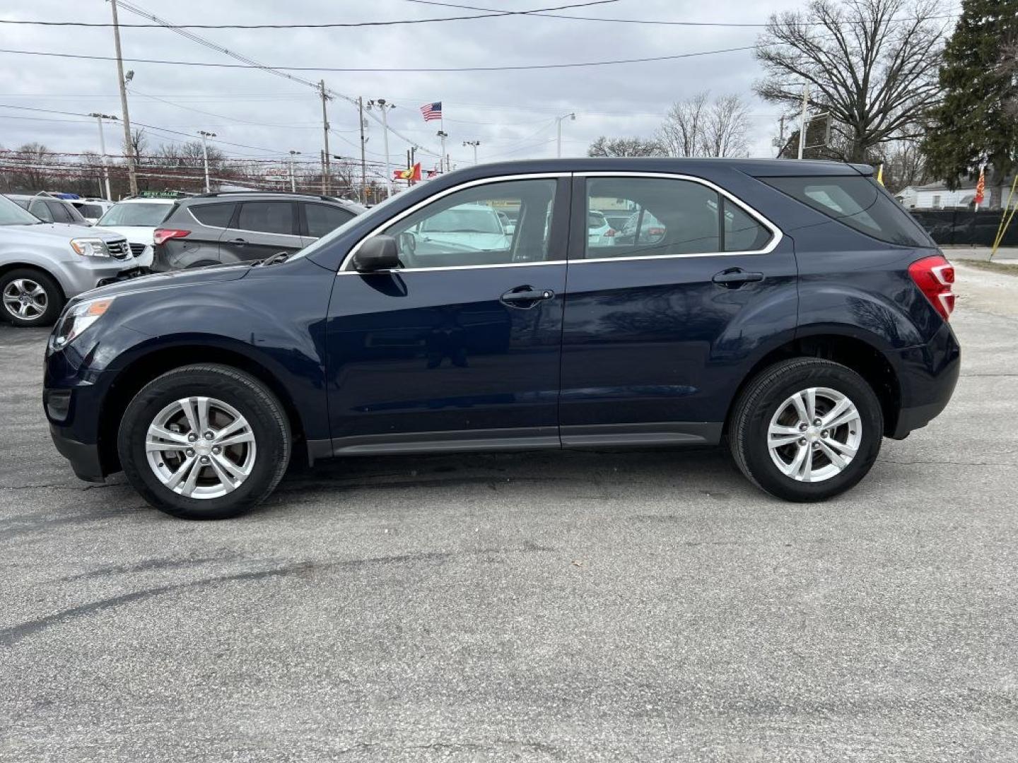 2016 BLUE CHEVROLET EQUINOX LS (2GNALBEK1G6) with an 2.4L engine, Automatic transmission, located at 1056 E Riverside Dr, Evansville, IN, 47714, (812) 423-7026, 37.953491, -87.546654- Photo#0